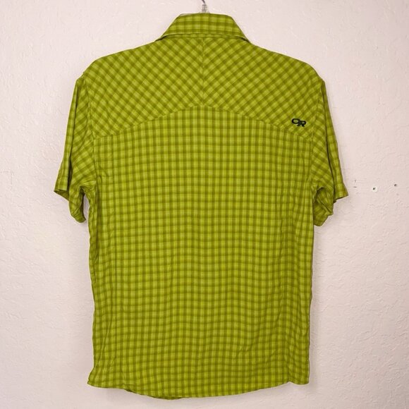 Outdoor Research Termini Nylon Shirt Mens Small Green Snap Close Logo Fishing - Picture 3 of 11